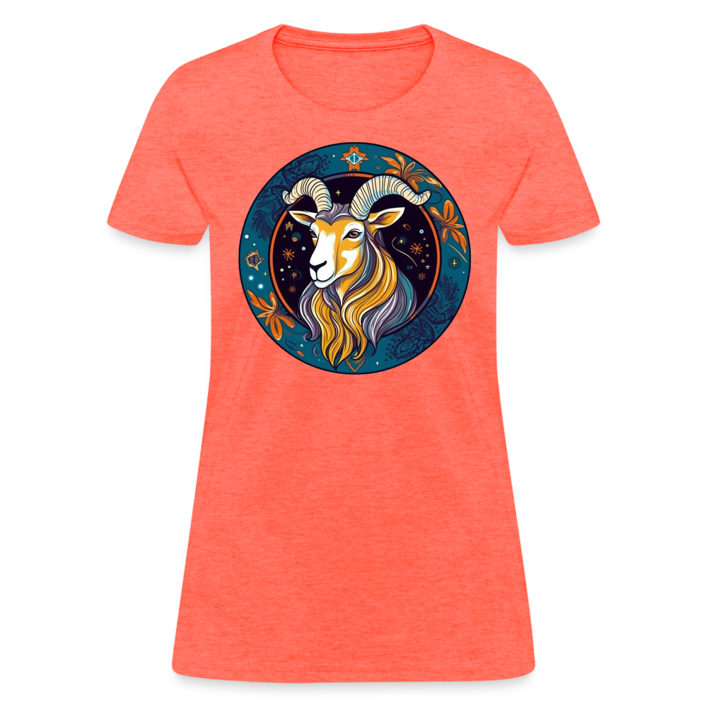 Women's Mythical Capricorn T-Shirt - heather coral