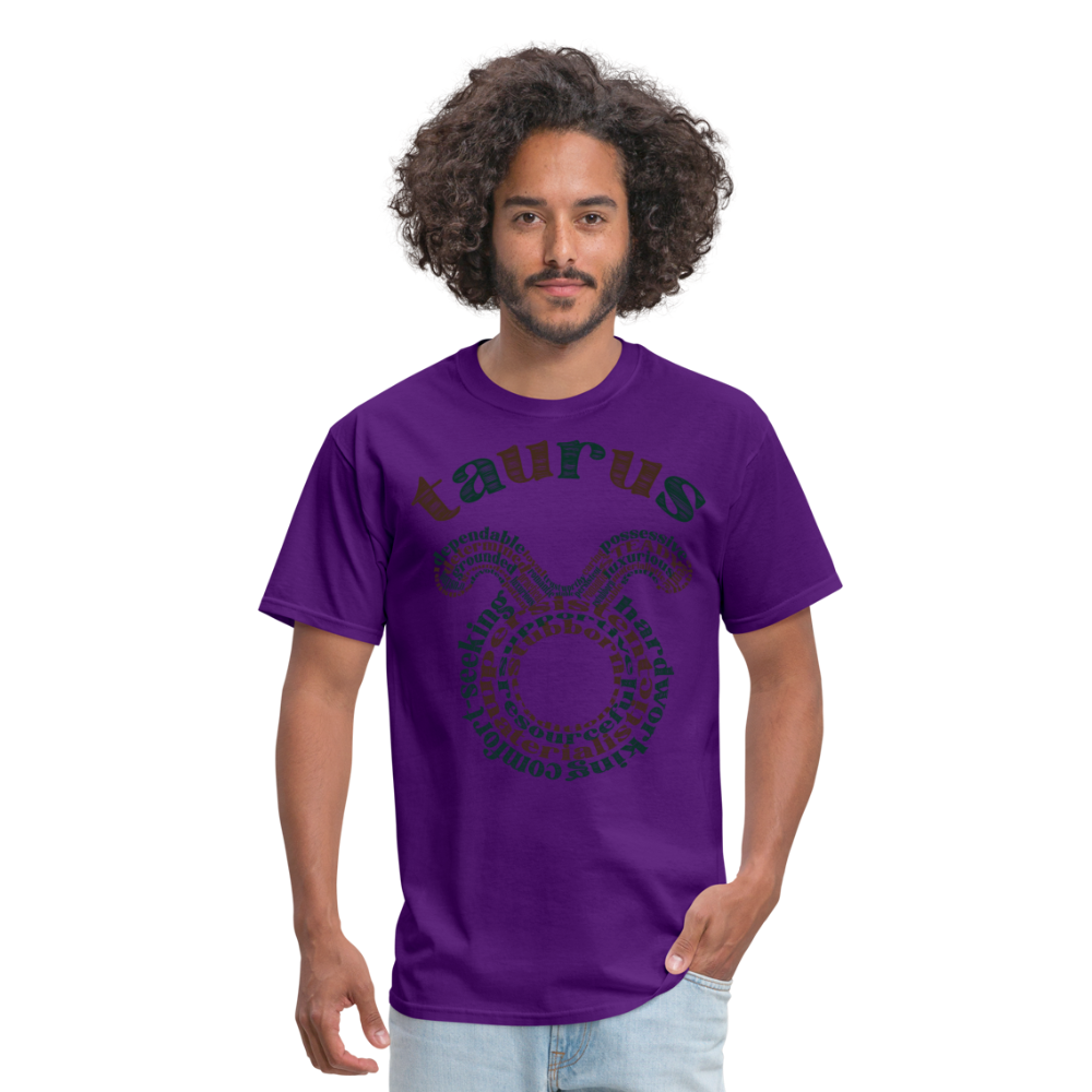 Men's Power Words Taurus Classic T-Shirt - purple