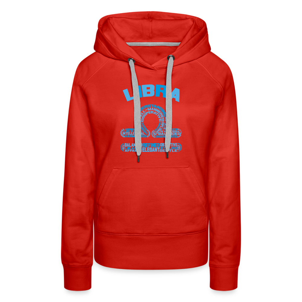 Women's Power Words Libra Premium Hoodie - red