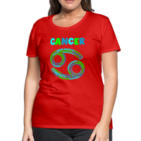 Thumbnail for Women's Power Words Cancer Premium T-Shirt - red