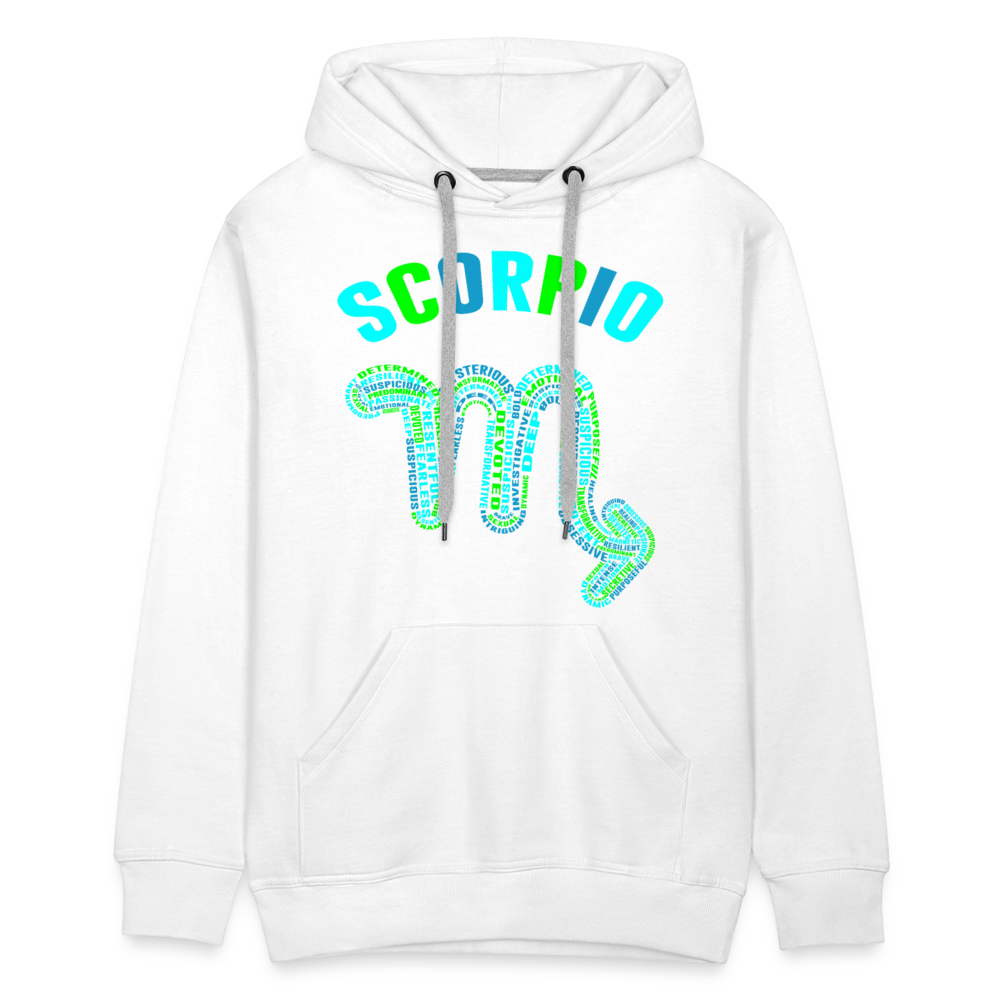 Men's Power Words Scorpio Premium Hoodie - white