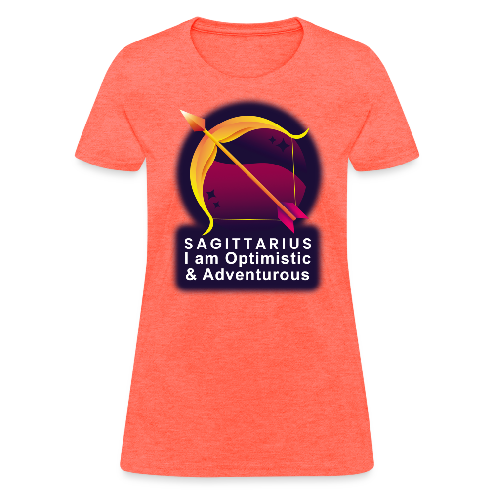 Women's Glow Sagittarius T-Shirt - heather coral