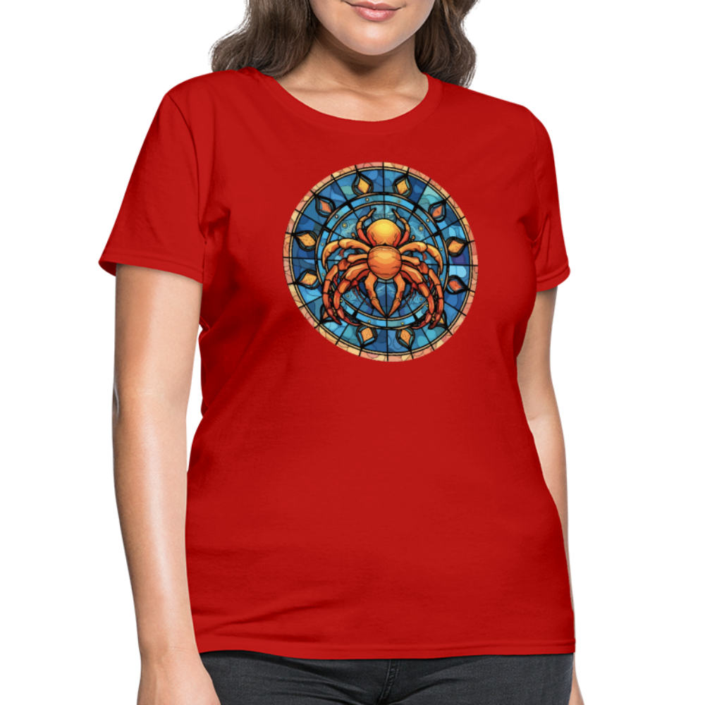 Women's Mosaic Cancer T-Shirt - red