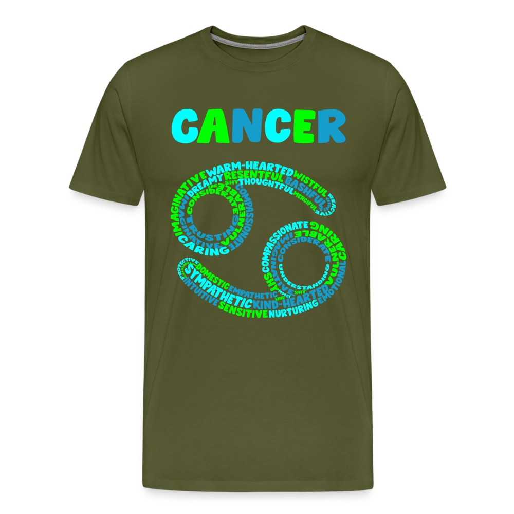 Men's Power Words Cancer Premium T-Shirt - olive green