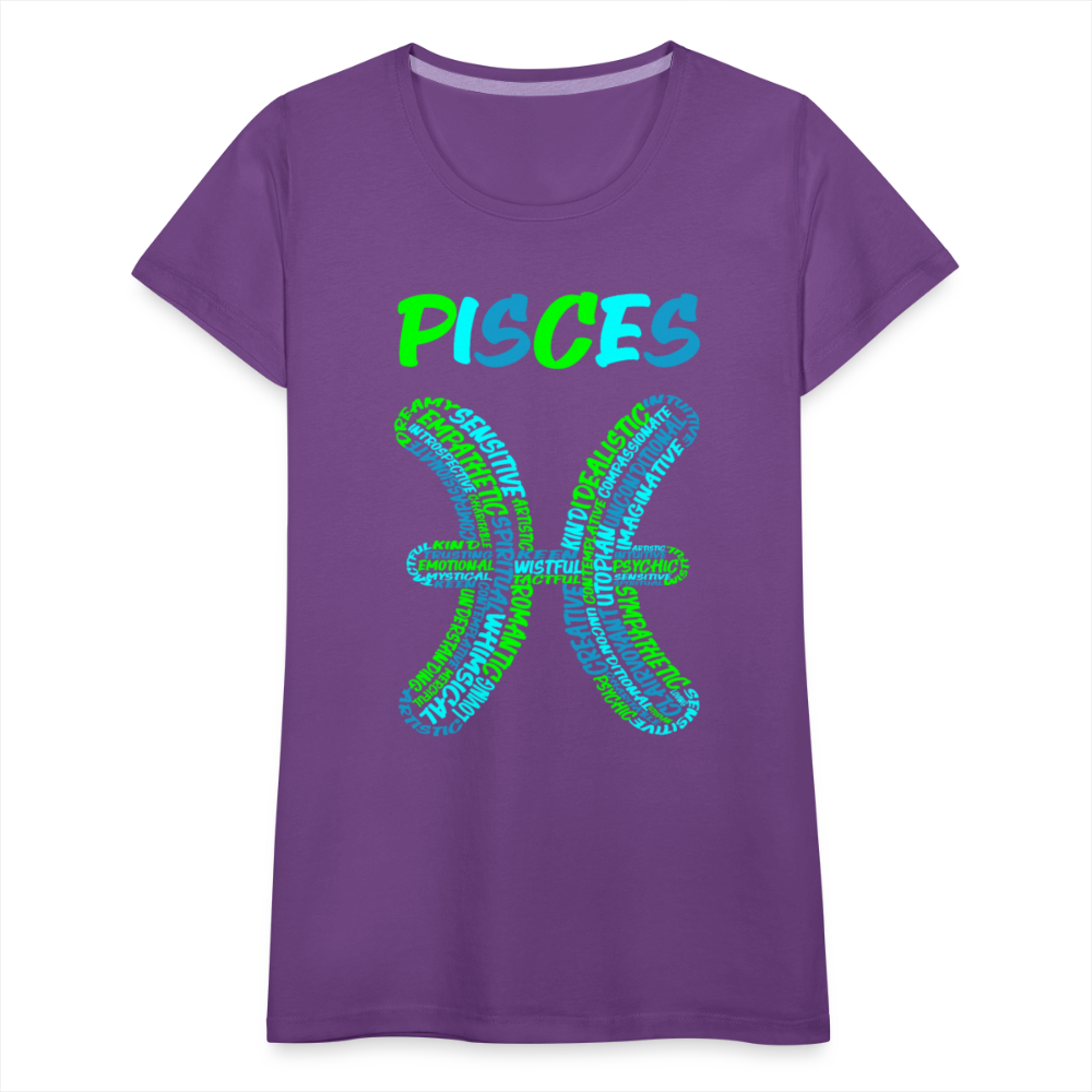 Women's Power Words Pisces Premium T-Shirt - purple