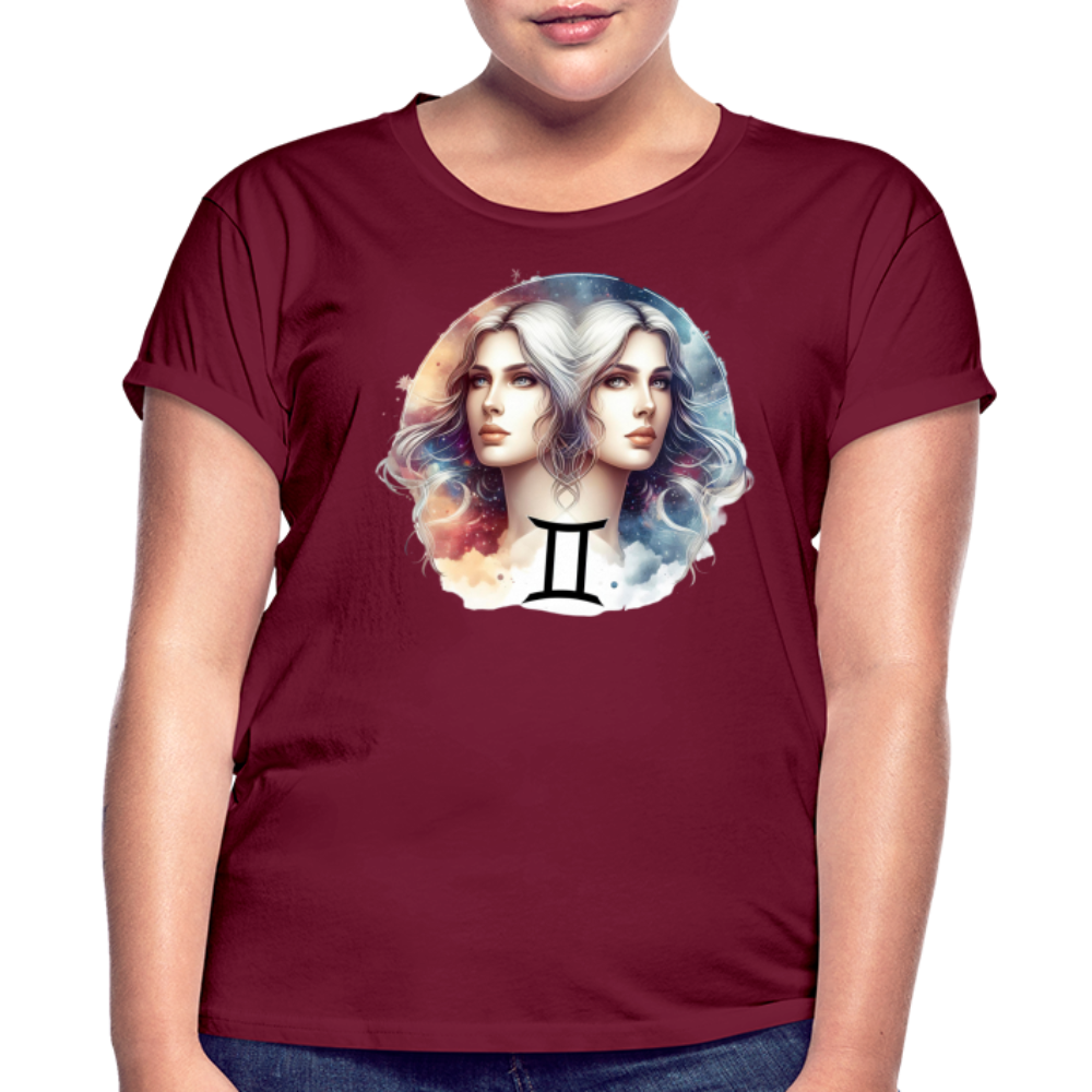 Women's Mythical Gemini Relaxed Fit T-Shirt - burgundy