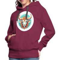 Thumbnail for Women’s Symbol Taurus Premium Hoodie - burgundy