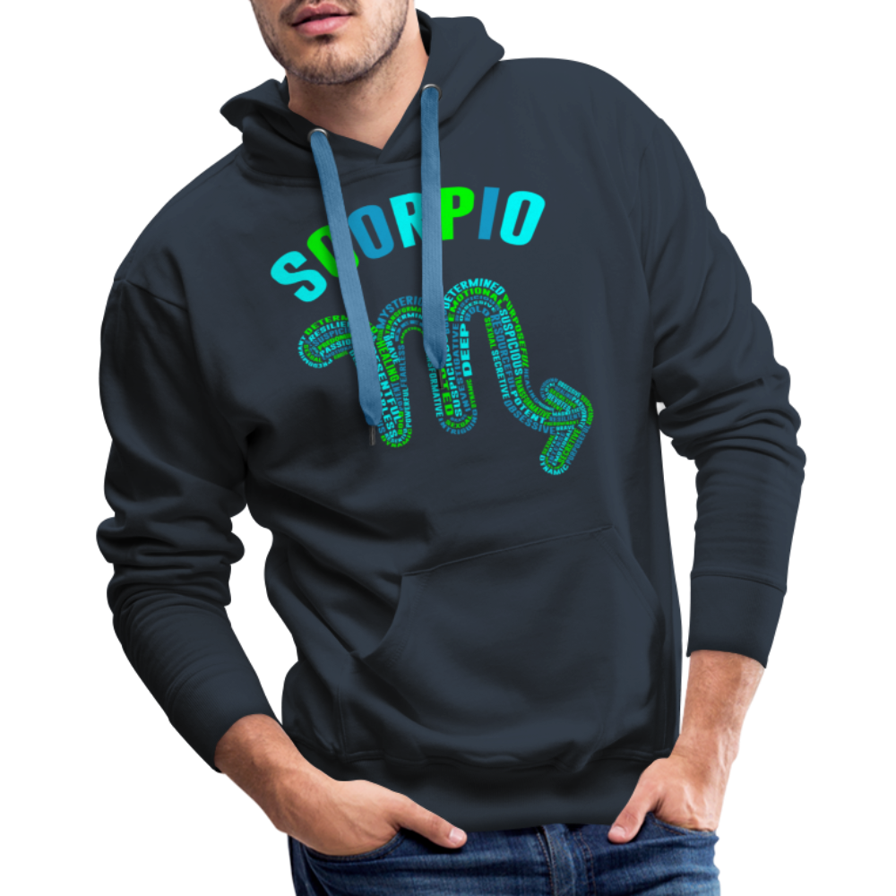 Men's Power Words Scorpio Premium Hoodie - navy