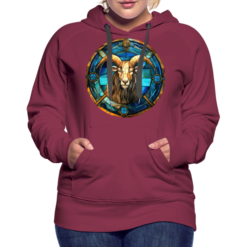 Women’s Mosaic Capricorn Premium Hoodie - burgundy