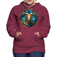 Thumbnail for Women’s Mosaic Capricorn Premium Hoodie - burgundy