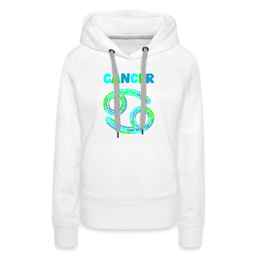 Women's Power Words Cancer Premium Hoodie - white