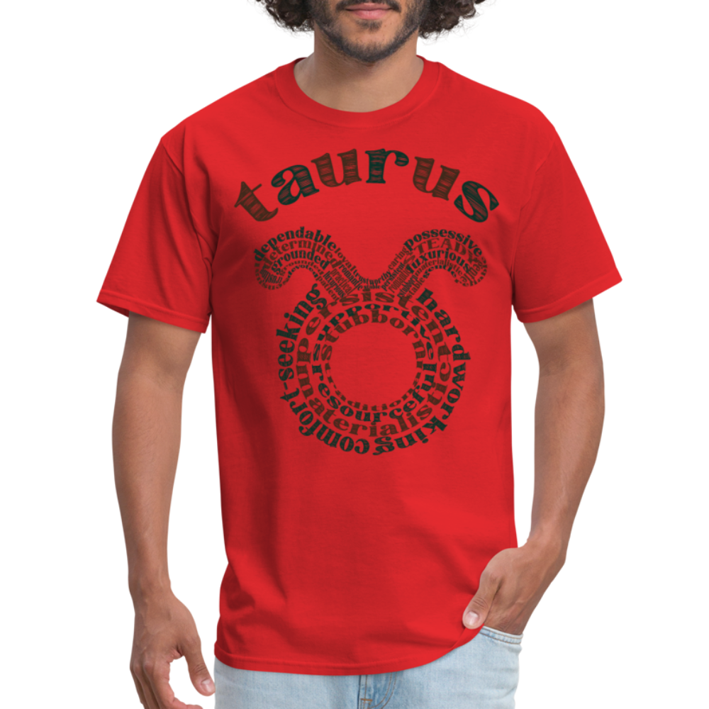 Men's Power Words Taurus Classic T-Shirt - red