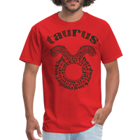 Thumbnail for Men's Power Words Taurus Classic T-Shirt - red