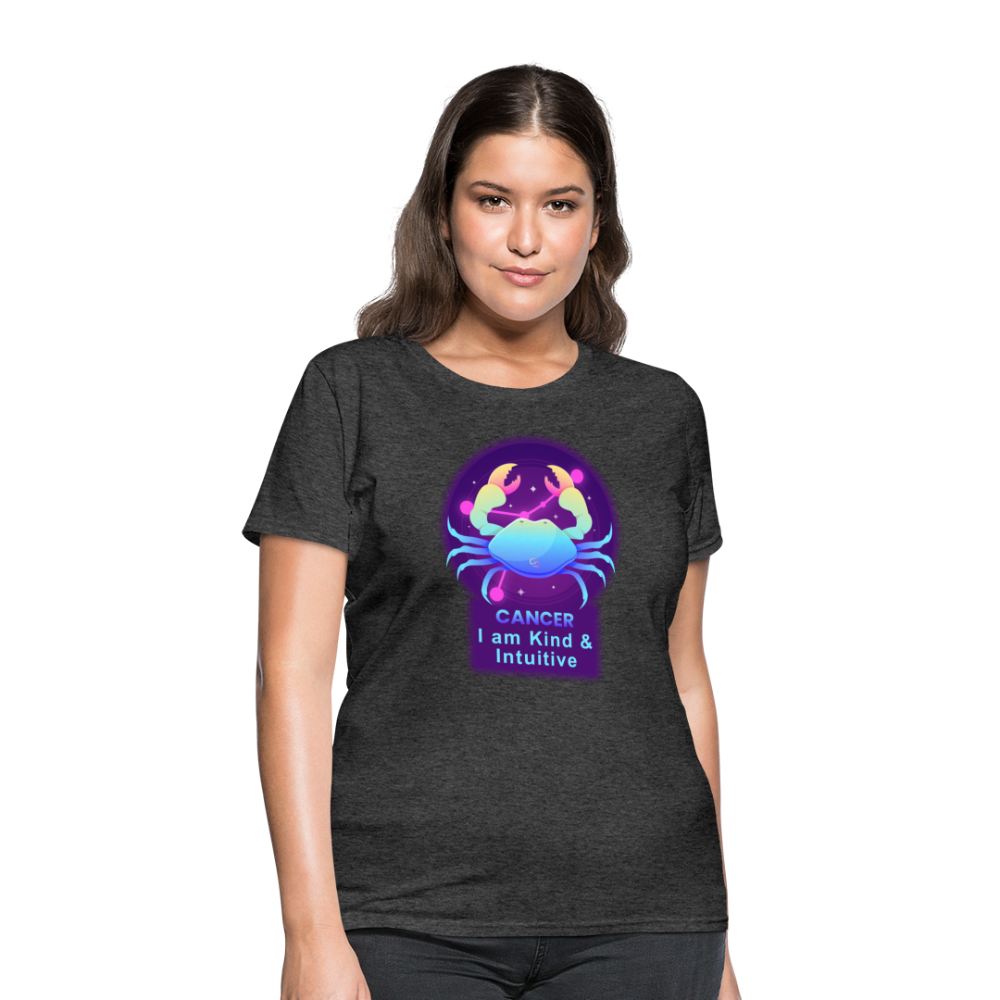 Women's Neon Cancer T-Shirt - heather black