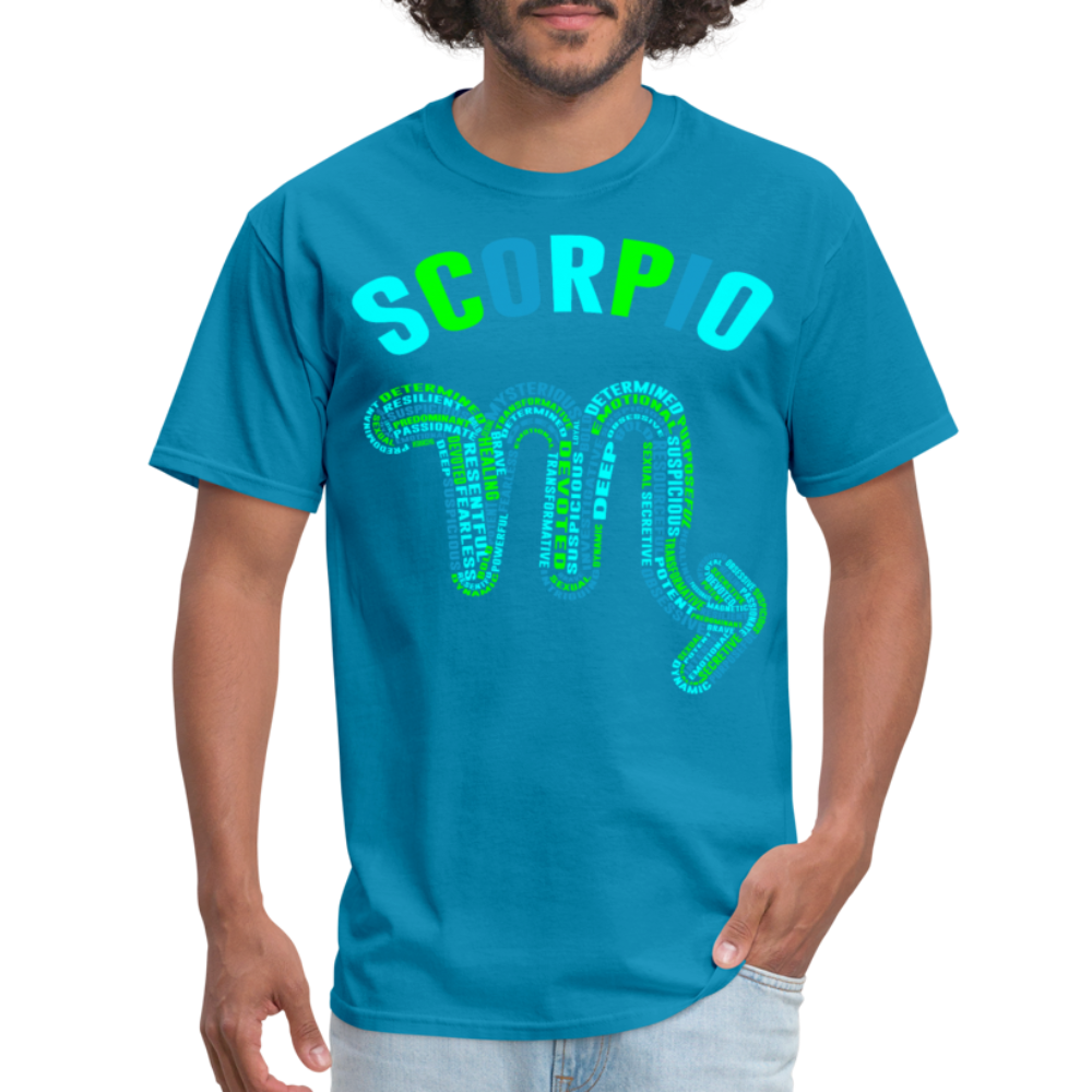 Men's Power Words Scorpio Classic T-Shirt - turquoise