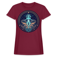 Thumbnail for Women's Mystic Aquarius Relaxed Fit T-Shirt - burgundy