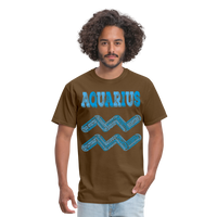 Thumbnail for Men's Power Words Aquarius Classic T-Shirt - brown