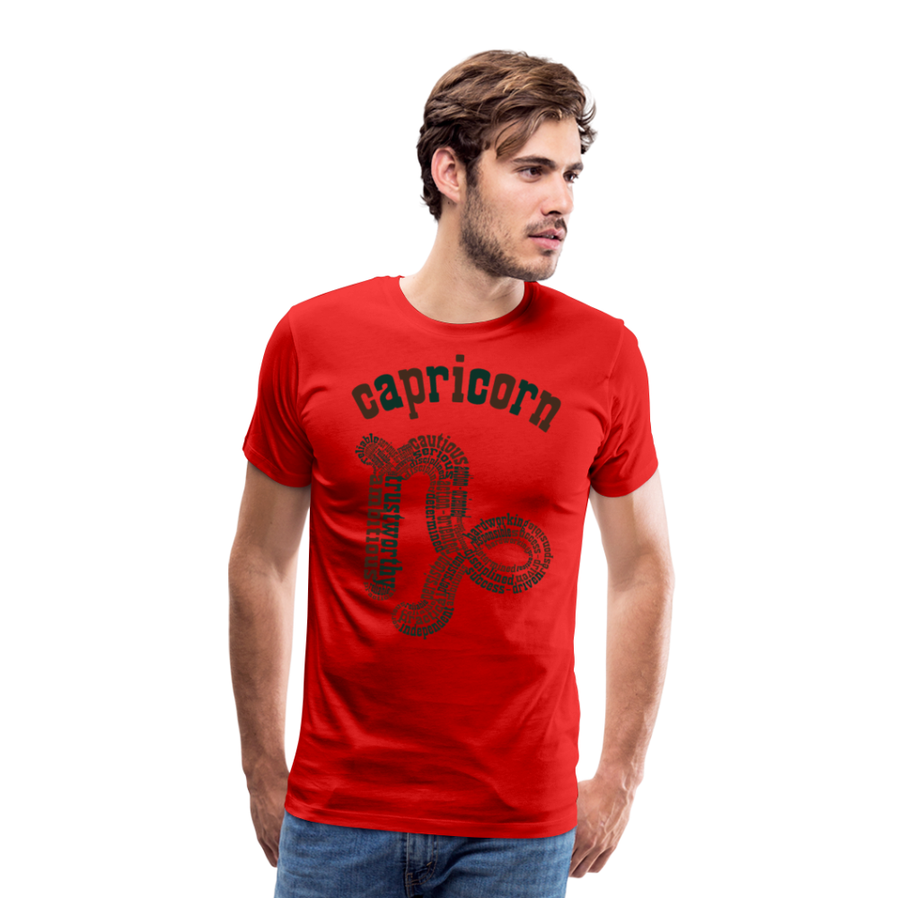 Men's Power Words Capricorn Premium T-Shirt - red