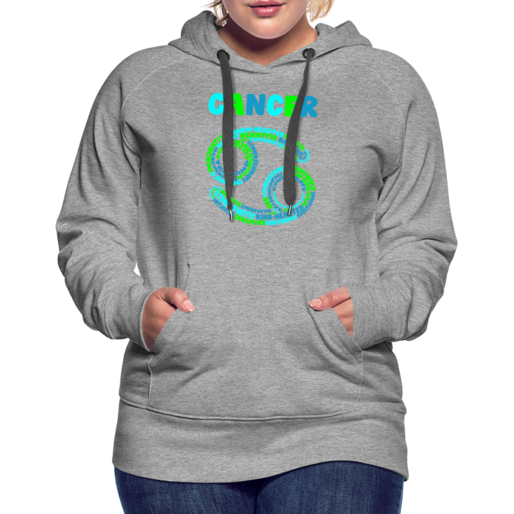 Women's Power Words Cancer Premium Hoodie - heather grey