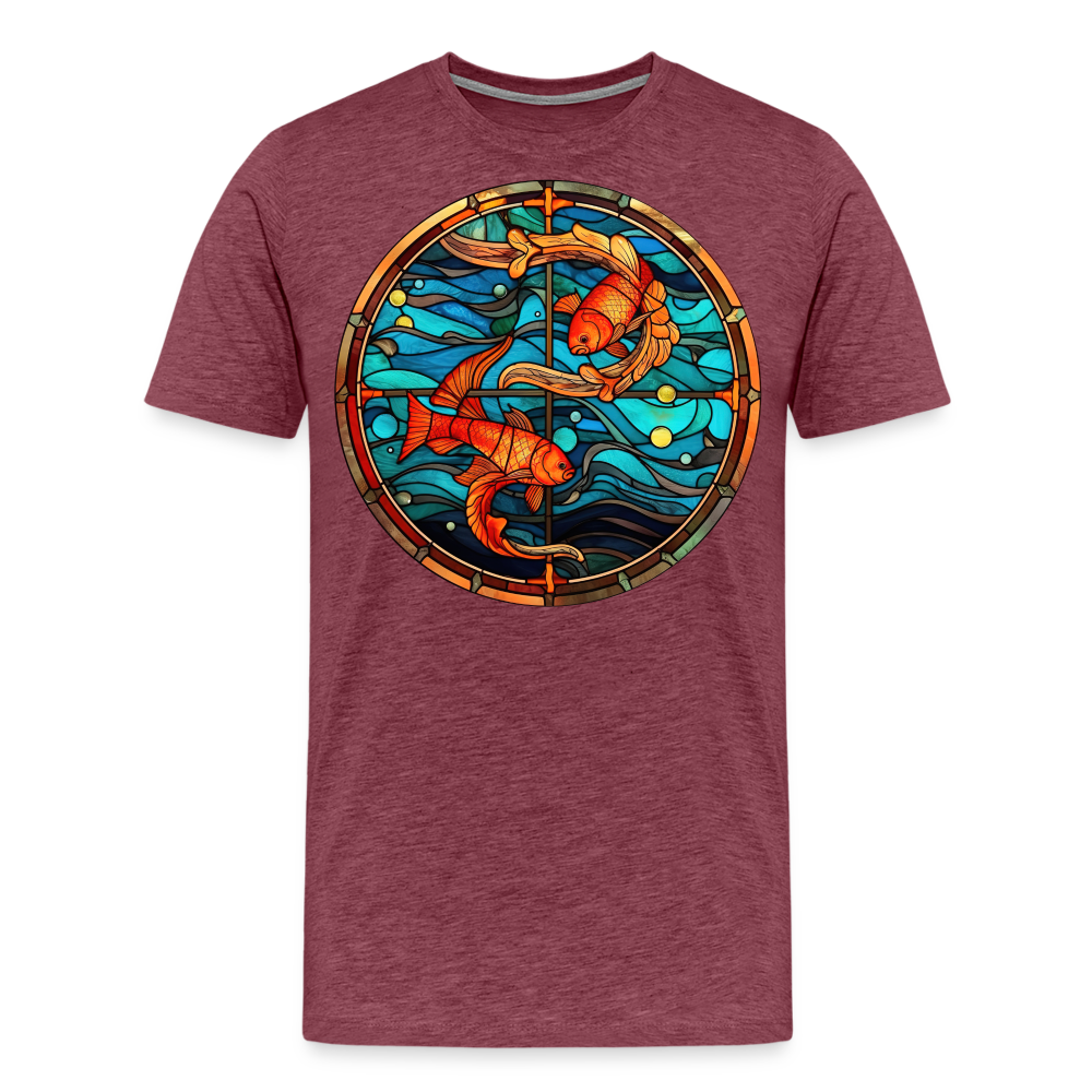 Men's Mosaic Pisces Premium T-Shirt - heather burgundy