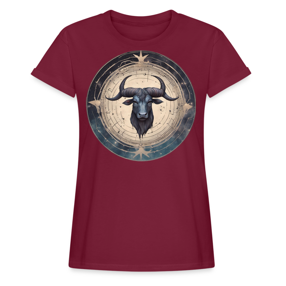 Women's Mythical Taurus Relaxed Fit T-Shirt - burgundy