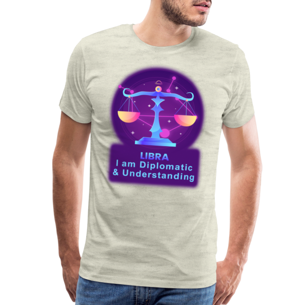 Men's Neon Libra Premium T-Shirt - heather oatmeal