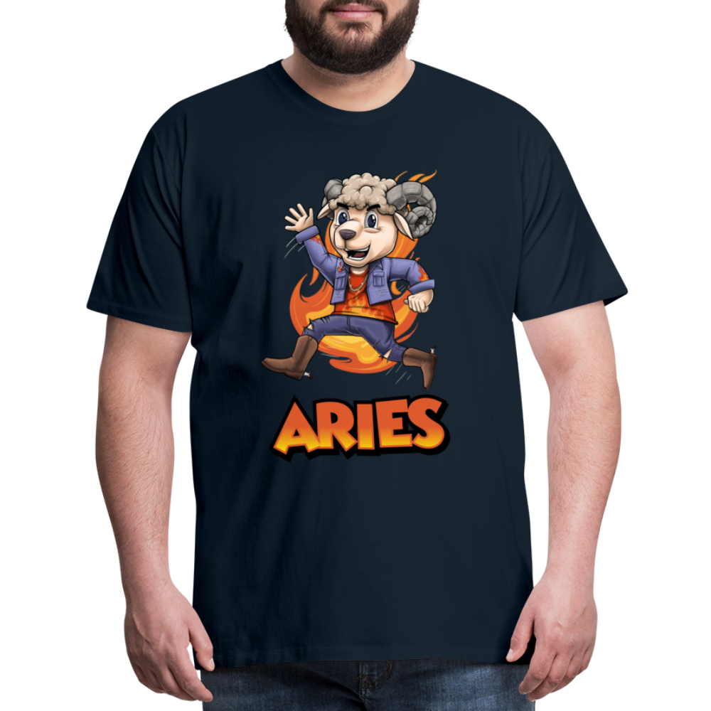 Men's Playful Aries Premium T-Shirt - deep navy