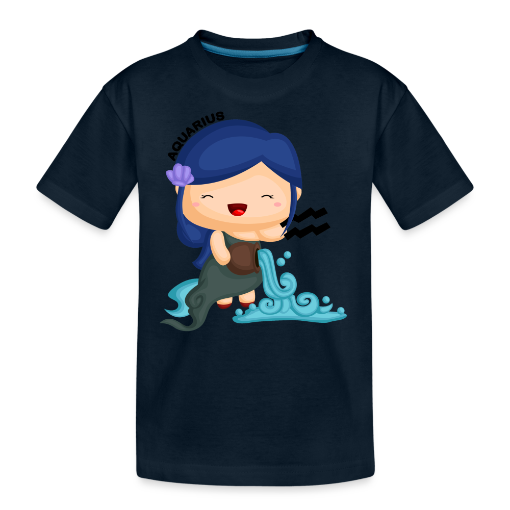 Kid’s Astro Girl Aquarius Premium Organic T-Shirt - deep navy