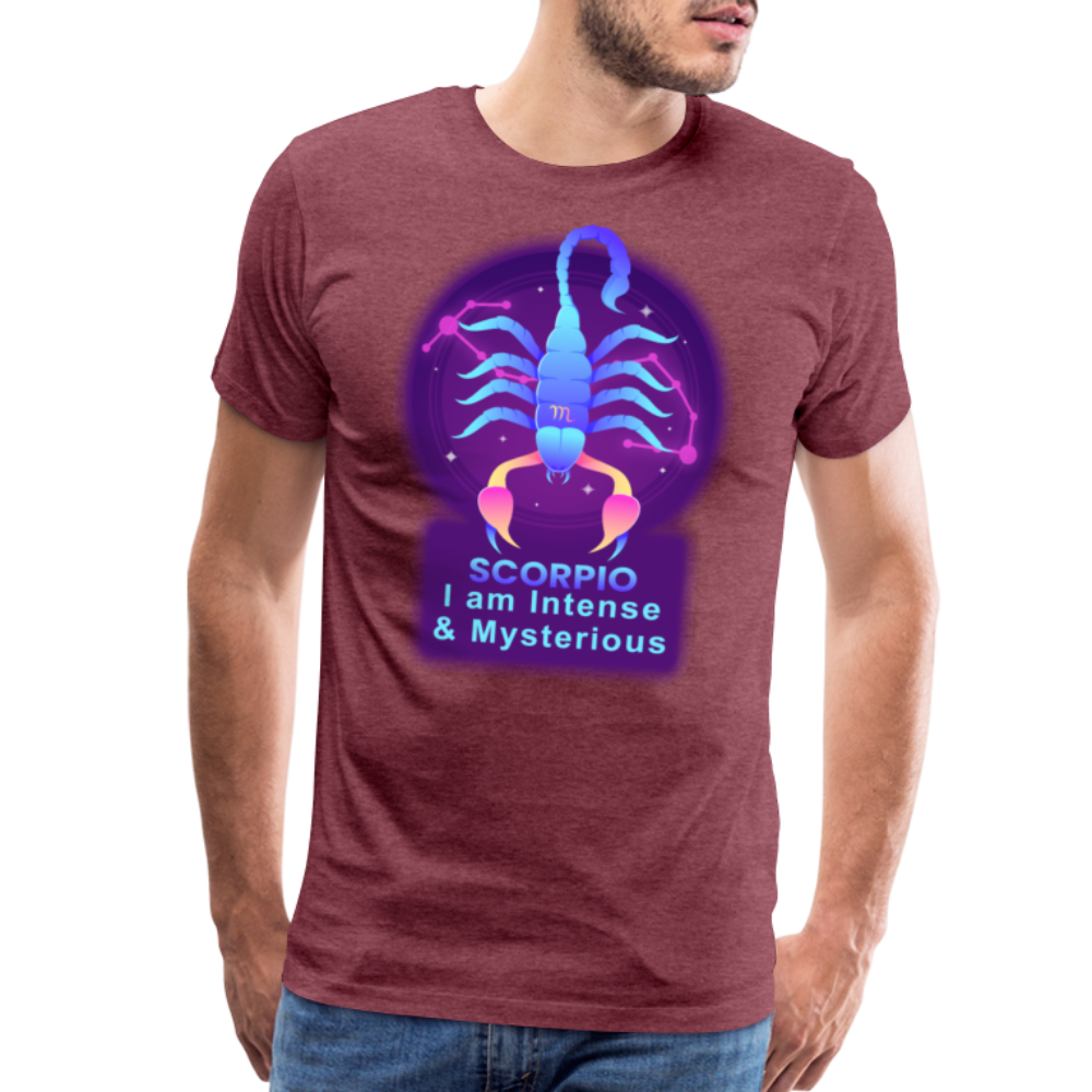 Men's Neon Scorpio Premium T-Shirt - heather burgundy