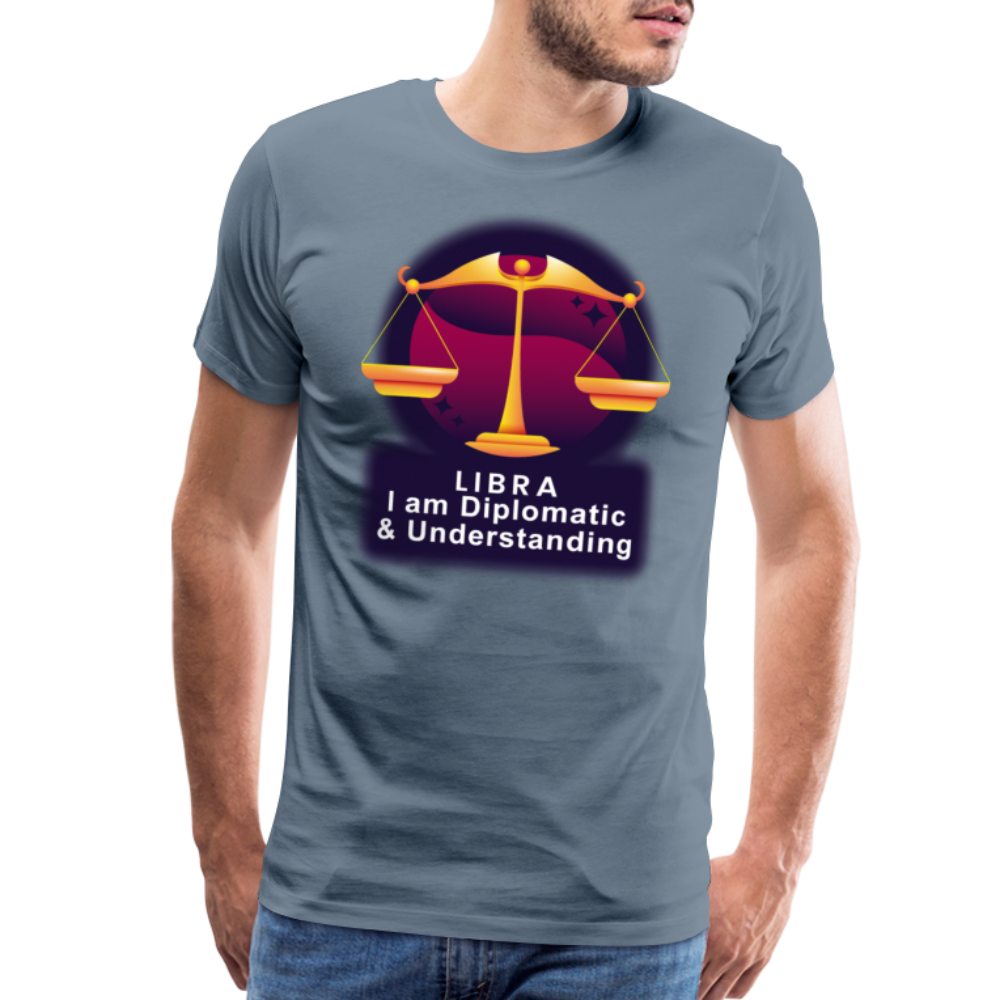 Men's Glow Libra Premium T-Shirt - steel blue