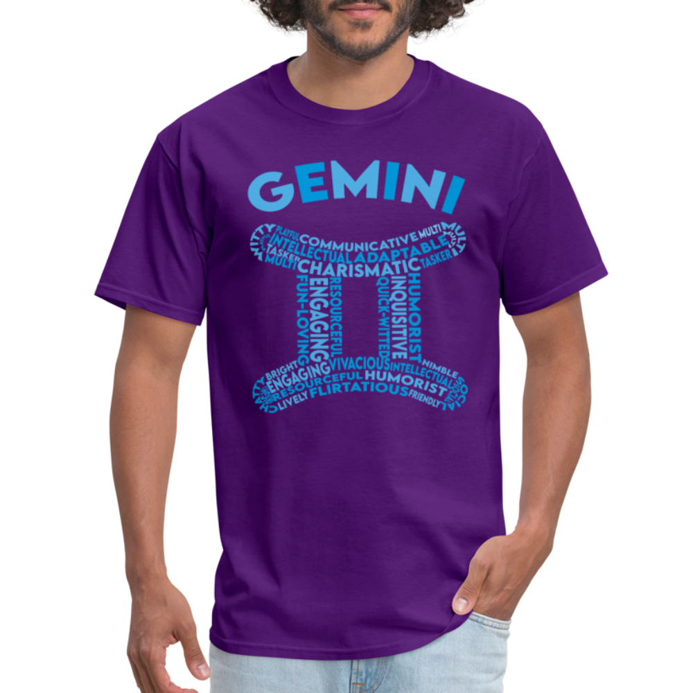 Men's Power Words Gemini Classic T-Shirt - purple