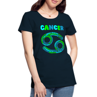 Thumbnail for Women's Power Words Cancer Premium T-Shirt - deep navy