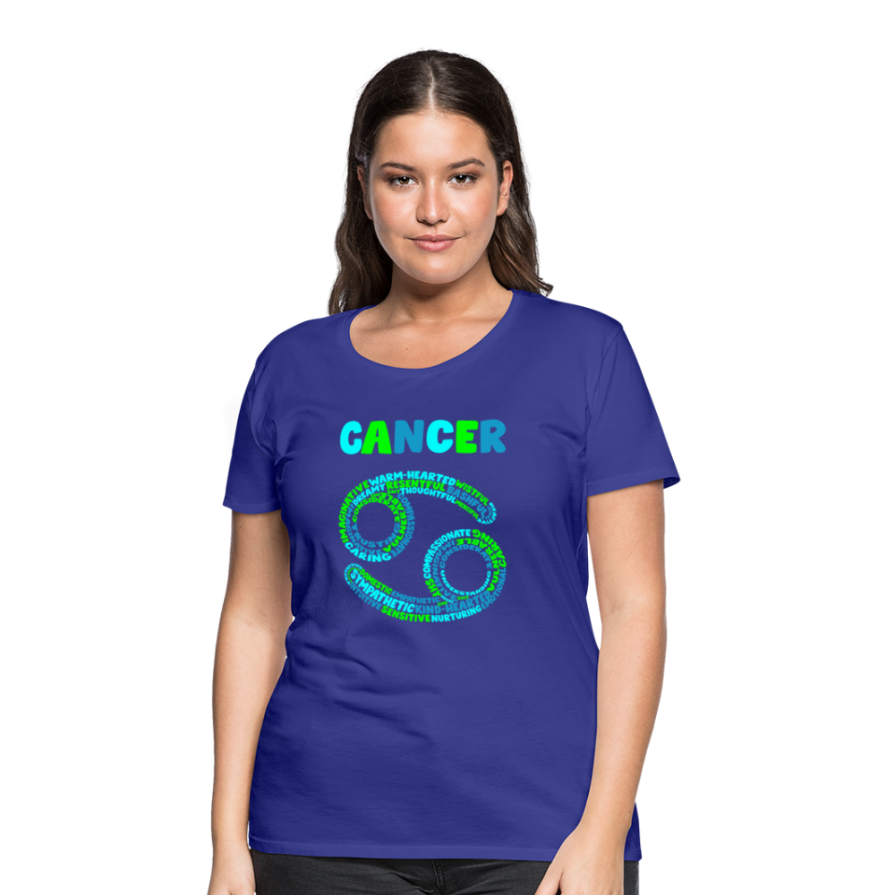 Women's Power Words Cancer Premium T-Shirt - royal blue