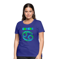 Thumbnail for Women's Power Words Cancer Premium T-Shirt - royal blue