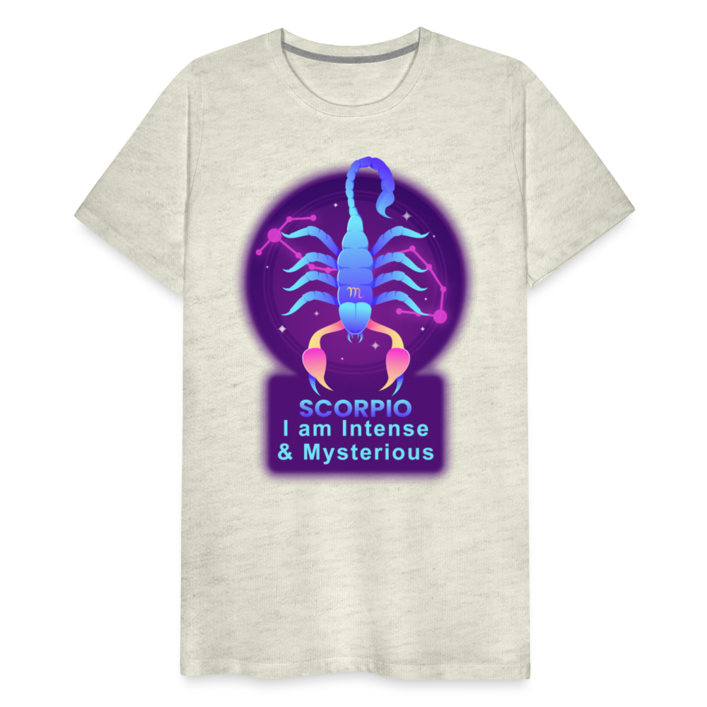 Men's Neon Scorpio Premium T-Shirt - heather oatmeal