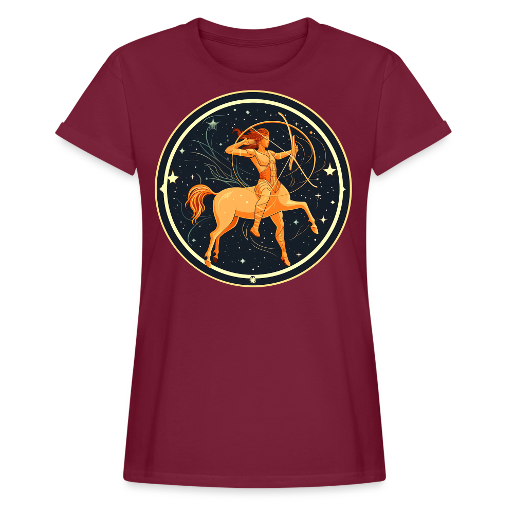 Women's Mystic Sagittarius Relaxed Fit T-Shirt - burgundy