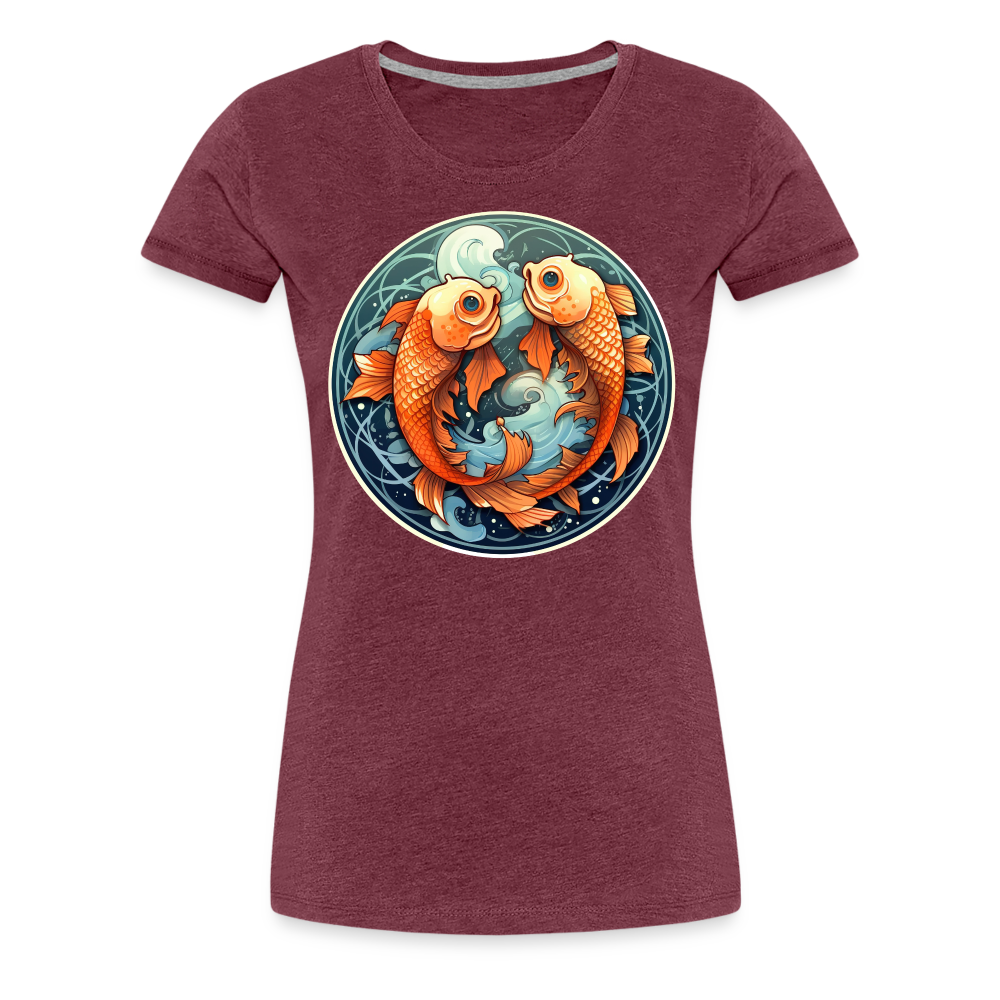 Women’s Symbol Pisces Premium T-Shirt - heather burgundy