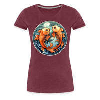 Thumbnail for Women’s Symbol Pisces Premium T-Shirt - heather burgundy