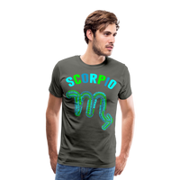 Thumbnail for Men's Power Words Scorpio Premium T-Shirt - asphalt gray