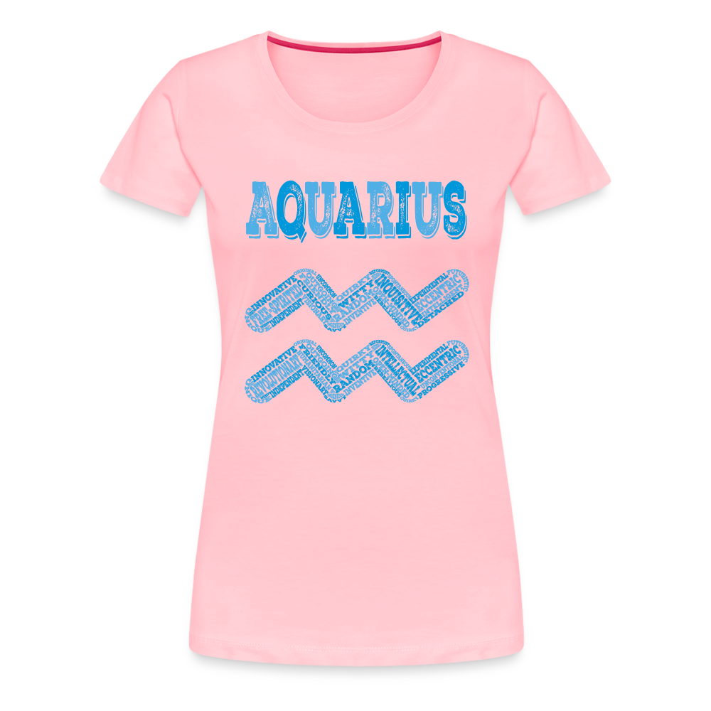 Women's Power Words Aquarius Premium T-Shirt - pink