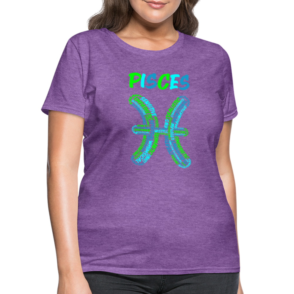 Women's Power Words Pisces T-Shirt - purple heather