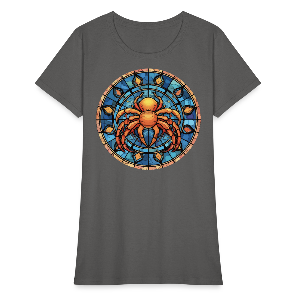 Women's Mosaic Cancer T-Shirt - charcoal