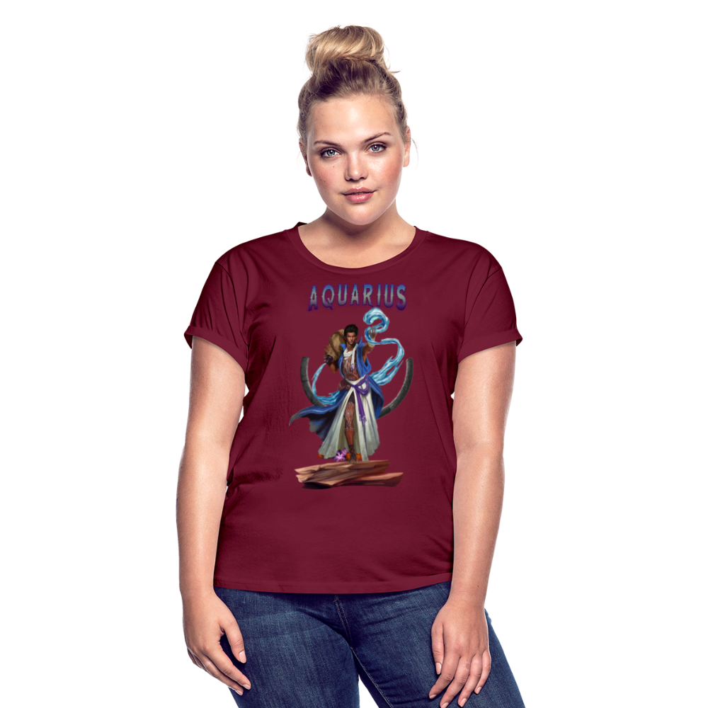 Women's Astral Aquarius Relaxed Fit T-Shirt - burgundy