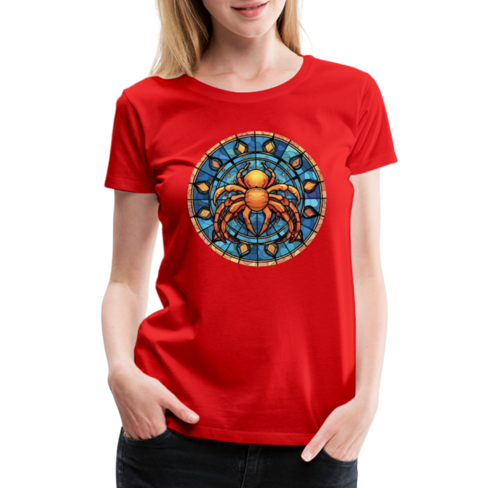 Women’s Mosaic Cancer Premium T-Shirt - red