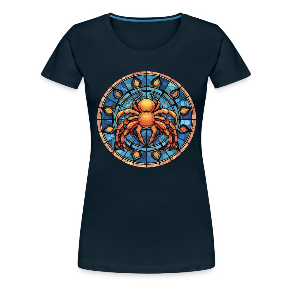 Women’s Mosaic Cancer Premium T-Shirt - deep navy