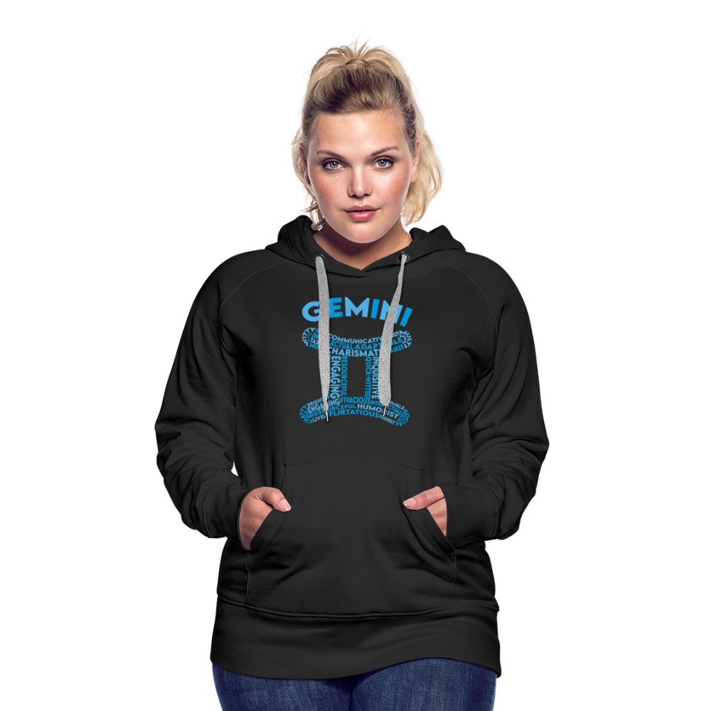 Women's Power Words Gemini Premium Hoodie - black