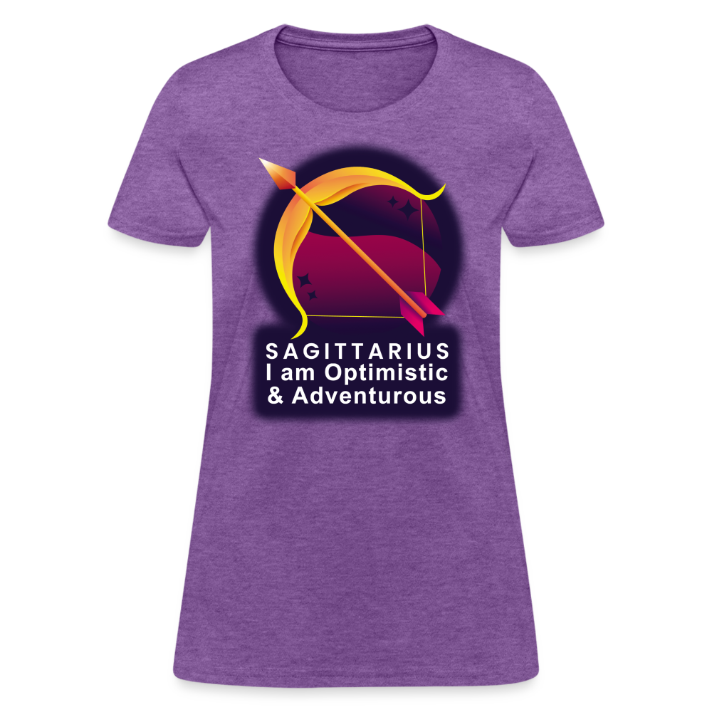 Women's Glow Sagittarius T-Shirt - purple heather