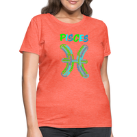 Thumbnail for Women's Power Words Pisces T-Shirt - heather coral