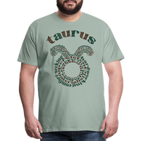 Thumbnail for Men's Power Words Taurus Premium T-Shirt - steel green