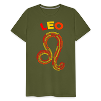 Thumbnail for Men's Power Words Leo Premium T-Shirt - olive green